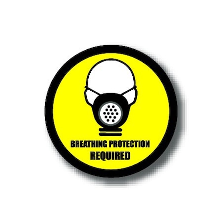 Ergomat 16in CIRCLE SIGNS - Breathing Protection Required DSV-SIGN 256 #0134 -UEN